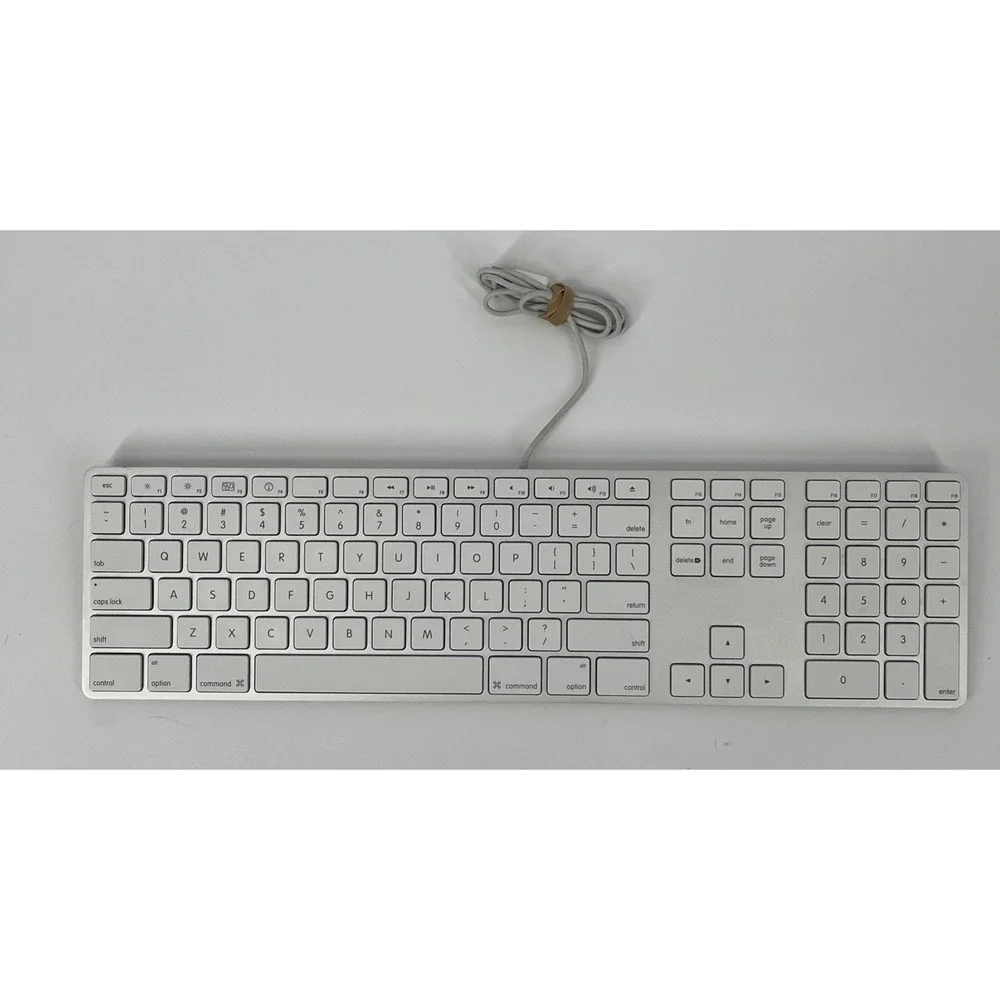 Genuine Apple A1243 USB Wired Aluminum Keyboard‎ with Numeric KeyPad - Tested